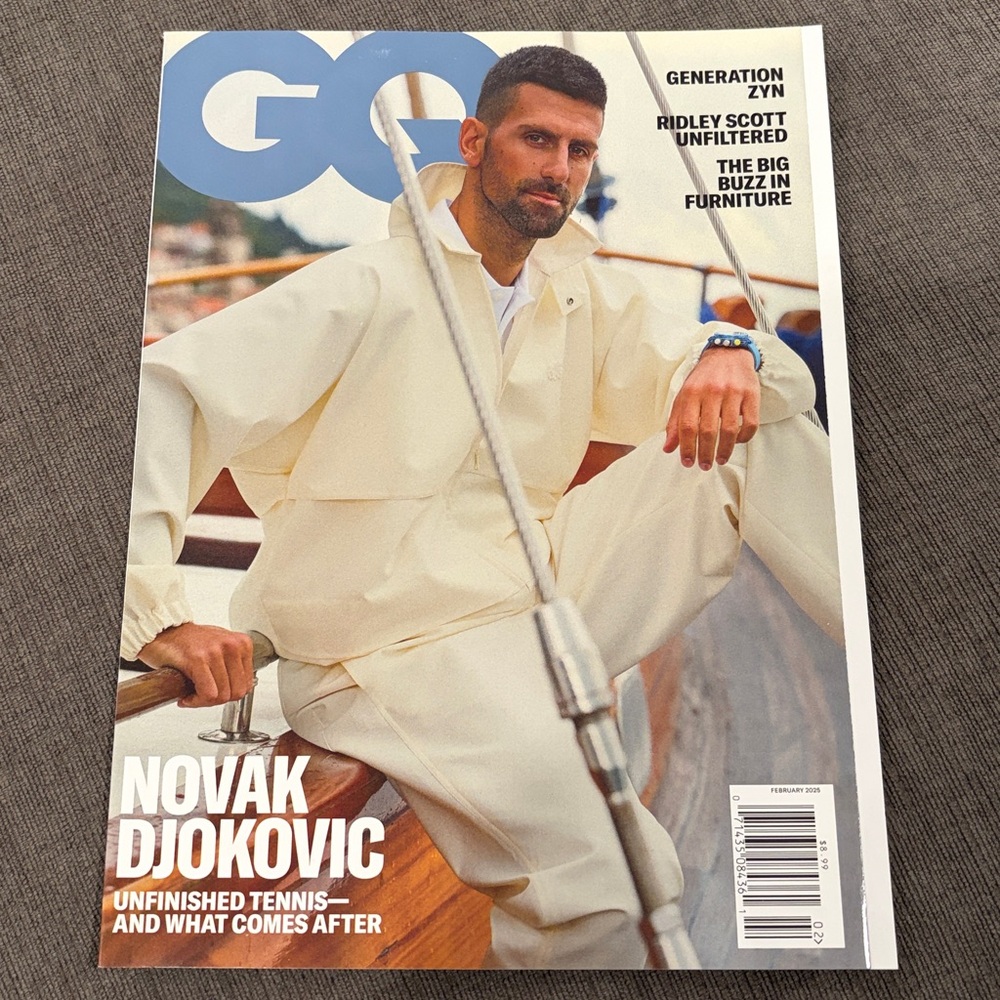 GQ Magazine - February 2025 - Novak Djokovic     men’s tennis magazines sports